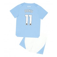 Dres Manchester City Jeremy Doku #11 Domáci pre deti 2023-24 Krátky Rukáv (+ trenírky)